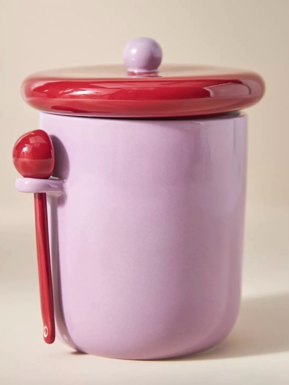 Anthropologie Rika Canister with Scoop Mauve pink pastel multicolor Home